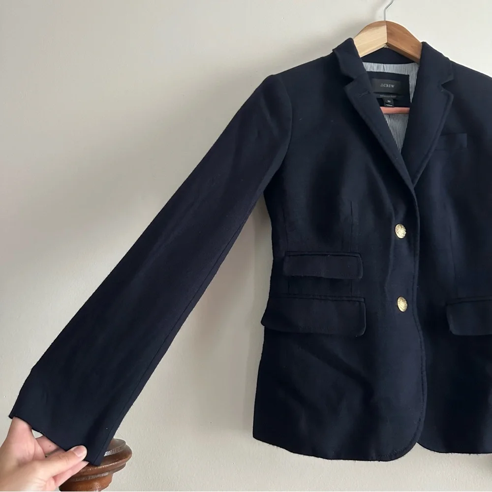 J. Crew •‎ Schoolboy Wool Blazer in Navy